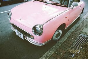 Pink car made road legal after finding car registration loans near me